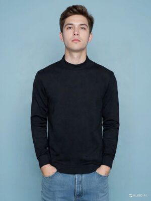 Siyah Basic Uzun Kollu Sweatshirt