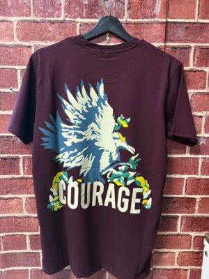 Alternative view of 🦅 Courage Kartal Baskılı Bordo Tişört