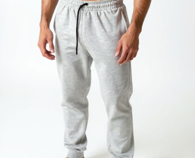 Comfort Fit – Açık Gri Paça Lastikli Eşofman Altı